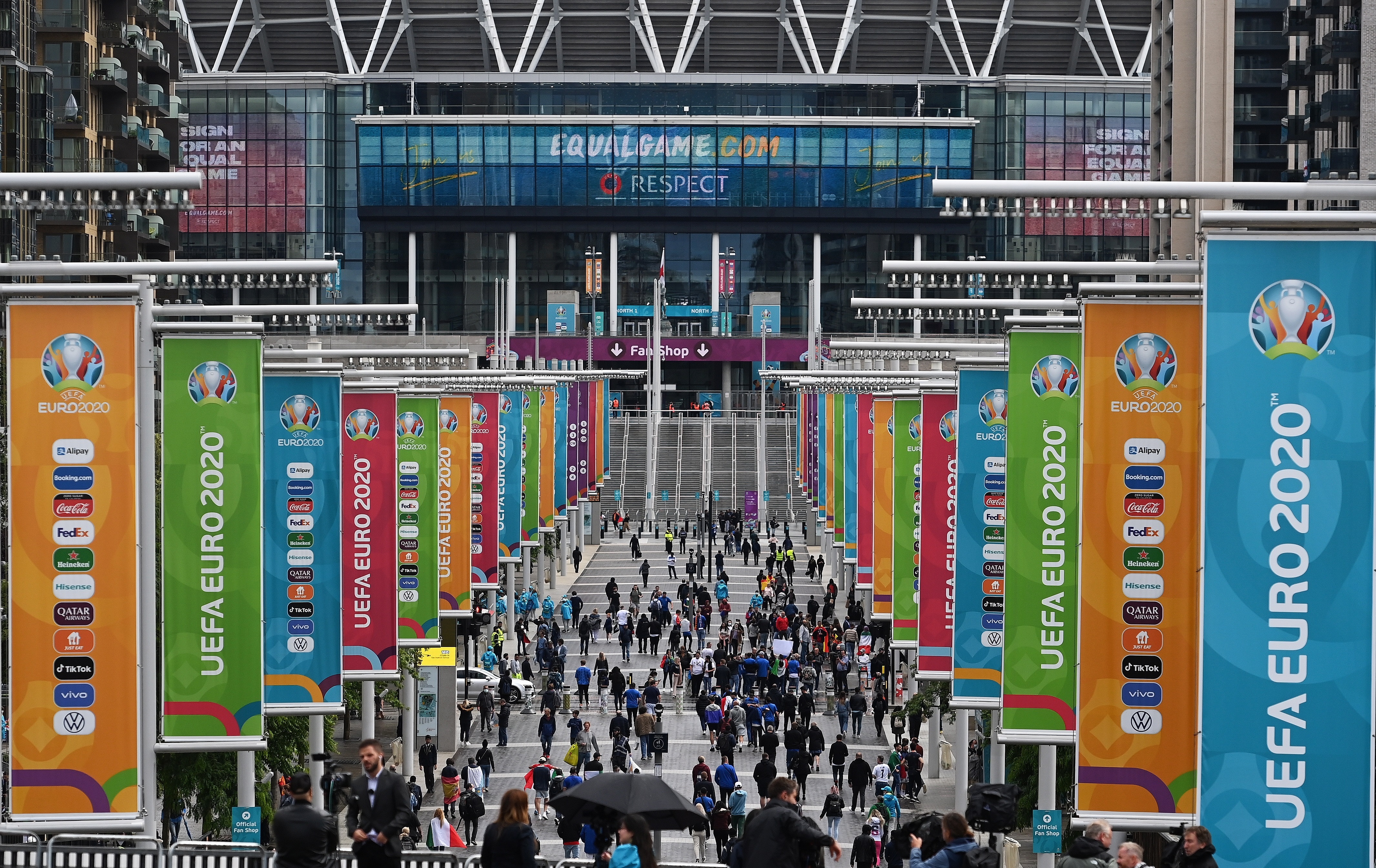 El estadio de Wembley será el escenario donde se jugará la final de la Euro 2020. Foto Prensa Libre: EFE.