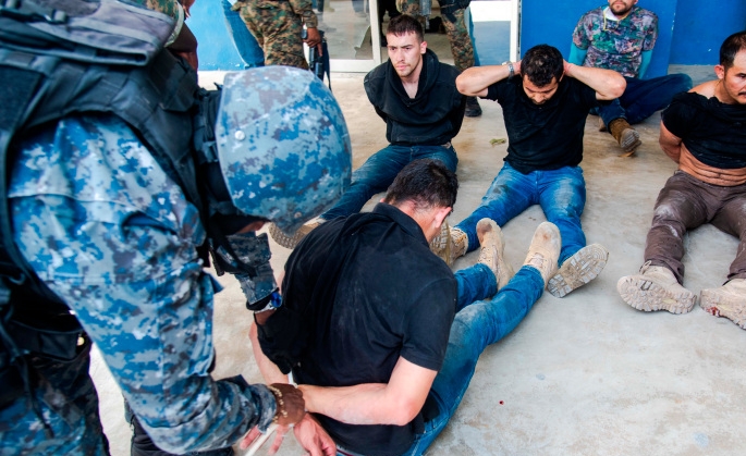 Esta versión de los hechos fue brindada por los exmilitares detenidos por las autoridades haitianas debido al asesinato de Jovenel Moise, presidente de Haití. (Foto Prensa Libre: EFE)
