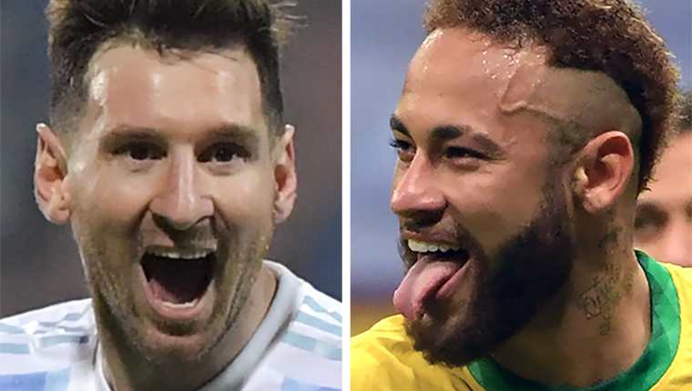 Lionel Messi y Neymar Jr destacan en la edición actual de la Copa América en el tope de la lista de los máximos asistidores. (Foto Prensa Libre: AFP)