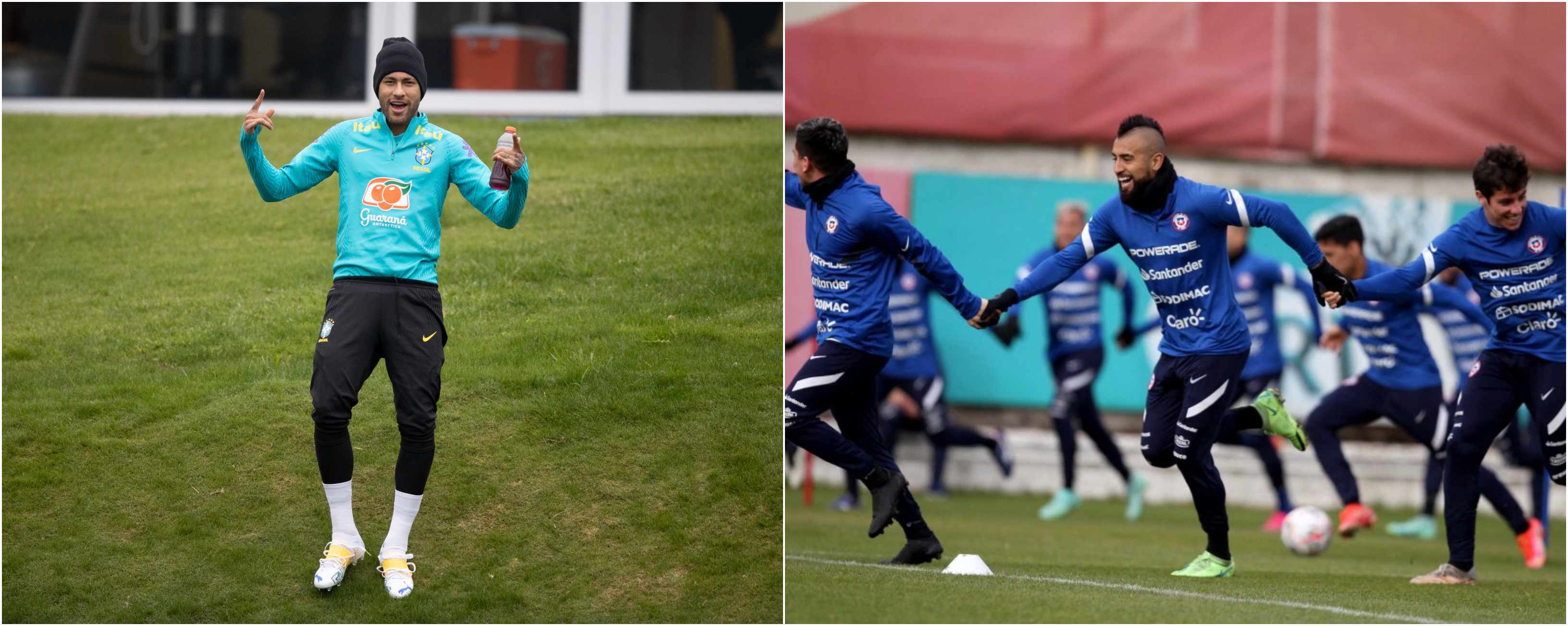 Neymar vuelve a la acción en un partido vital ante Chile. Arturo Vidal está llamado a guiar a La Roja para avanzar en la Copa América. Foto Prensa Libre: AFP