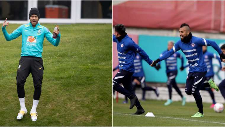 Neymar vuelve a la acción en un partido vital ante Chile. Arturo Vidal está llamado a guiar a La Roja para avanzar en la Copa América. Foto Prensa Libre: AFP