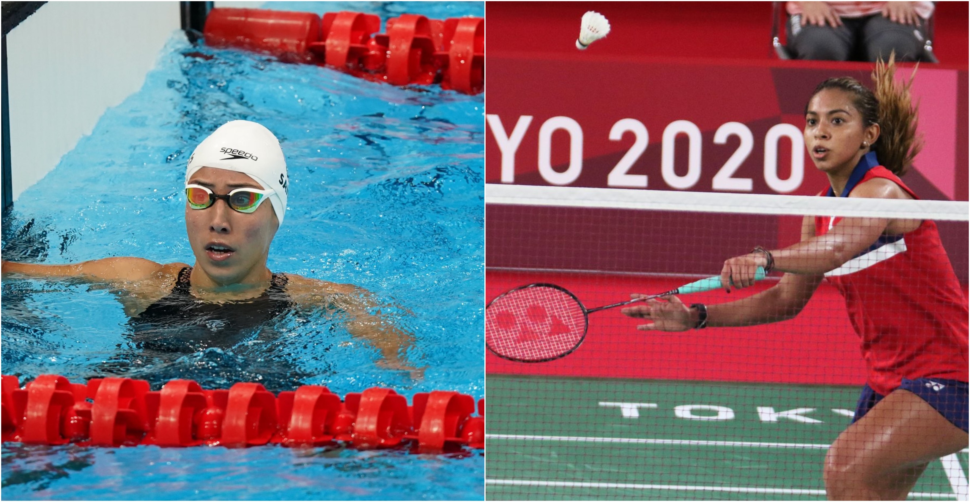 Gabriela Santis, natación; y Nikté Sotomayor, bádminton, compitieron este lunes 26 de julio a las 4 y 3:40 horas de Guatemala en los Juegos Olímpicos de Tokio. Foto Prensa Libre: COG.