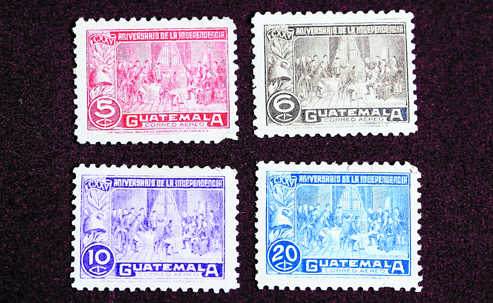 Modelo de la primera emisión de sellos postales de la República de Guatemala, de 1871. Foto: Juan Diego González