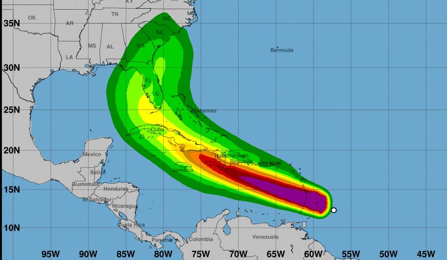 El huracán Elsa se podría acercar a las costas de Florida durante el fin de semana. (Foto Prensa Libre: NHC)