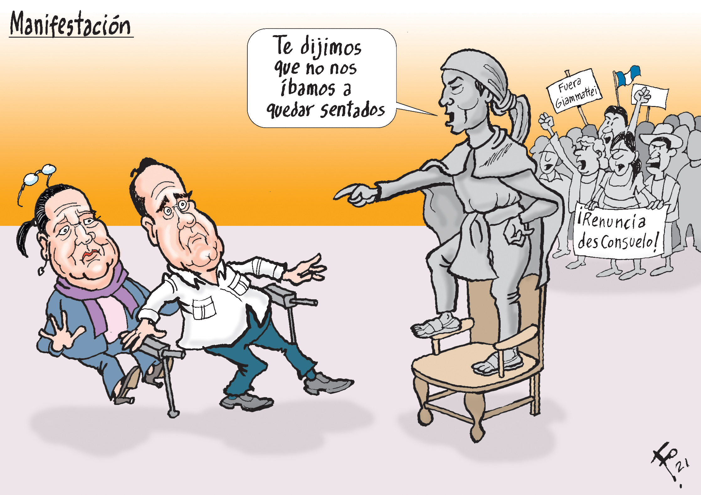 Personajes: Consuelo Porras y Alejandro Giammattei.