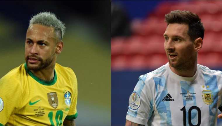 Amigos en el FC Barcelona, Neymar y Leo Messi se enfrentarán en la final de la Copa América el próximo sábado 10 de julio. Foto Prensa Libre: AFP