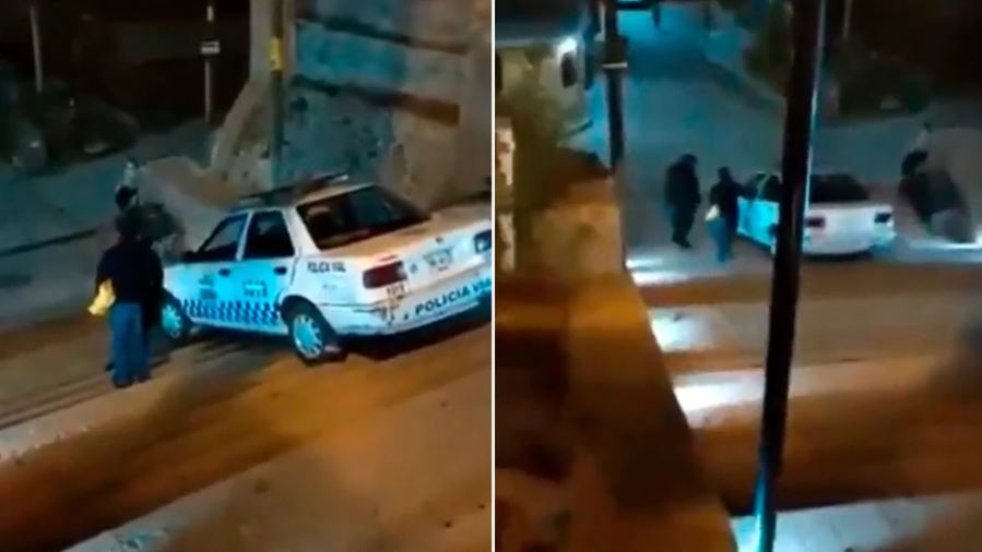 Video: el insólito (e indignante) caso de un policía de tránsito que manejó la patrulla sobre unas gradas