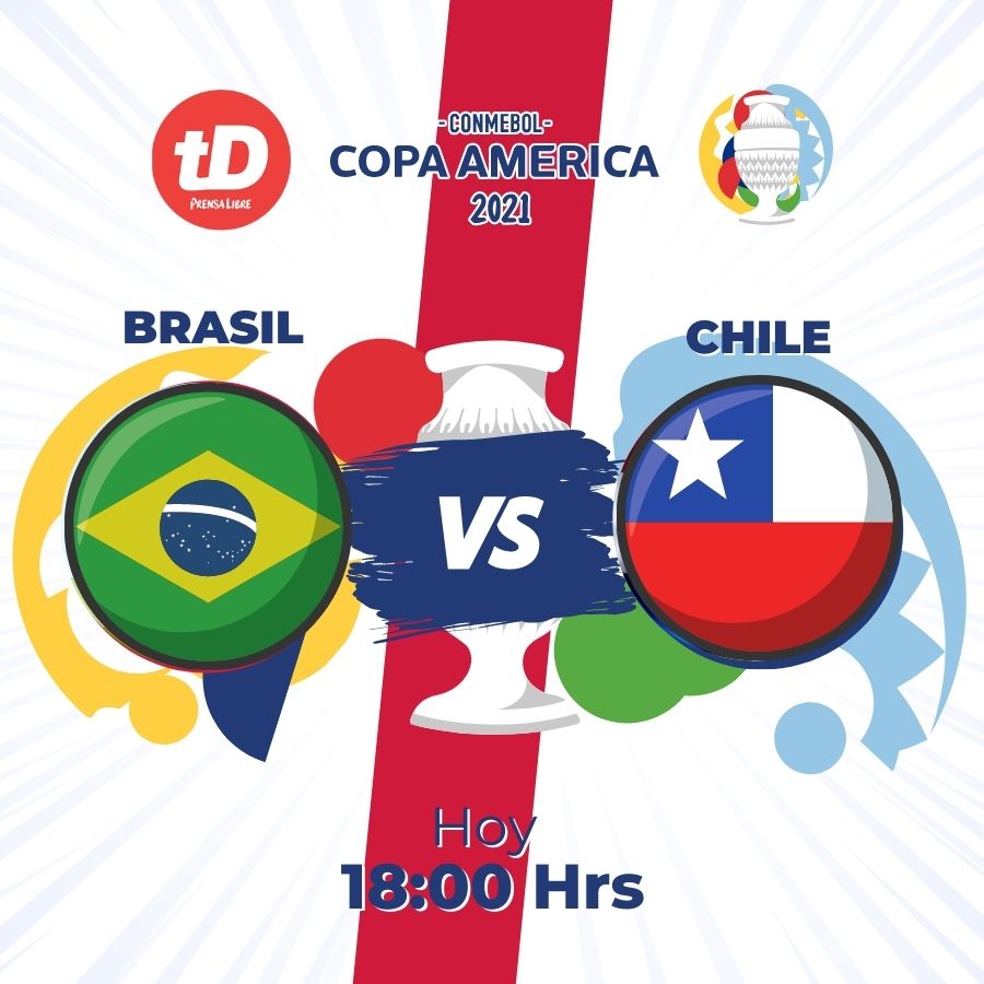 Brasil y Chile se miden en la ronda de cuartos de final. (Foto Prensa Libre).