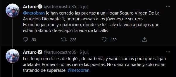 El actor guatemalteco Arturo Castro envió un mensaje al alcalde Neto Bran. (Foto Prensa Libre: captura de pantalla)