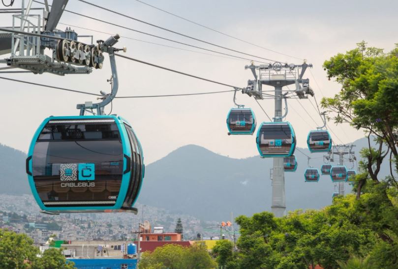 El Cablebús en Ciudad de México consta de 52 mil metros cuadrados de construcción de superficie. (Foto Prensa Libre: Twitter Gobierno Ciudad de México)