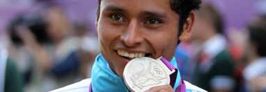 Erick Barrondo logró la primera medalla para Guatemala en Juegos Olímpicos, al ganar la plata en 20 kilómeteros de marcha de Londres 2012.  Foto Romeo Rios