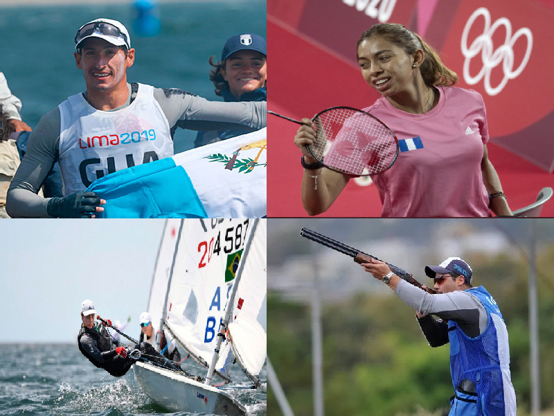 Los cuatro guatemaltecos que inician actividad olímpica. Foto Prensa Libre