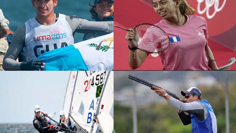 Los cuatro guatemaltecos que inician actividad olímpica. Foto Prensa Libre