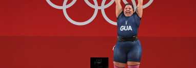 Scarleth Ucelo Marroquin celebra su participación en los Juegos Olímpicos de Tokio. Foto Prensa Libre: AFP.