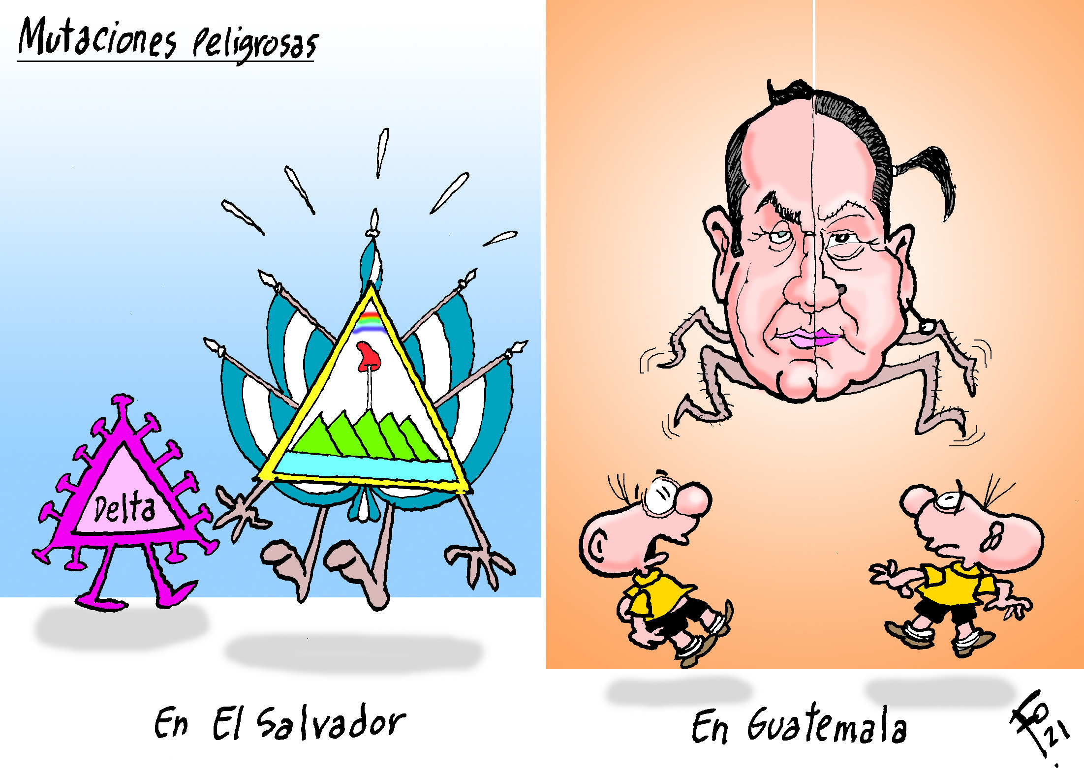 Personajes: Alejandro Giammattei y Consuelo Porras.