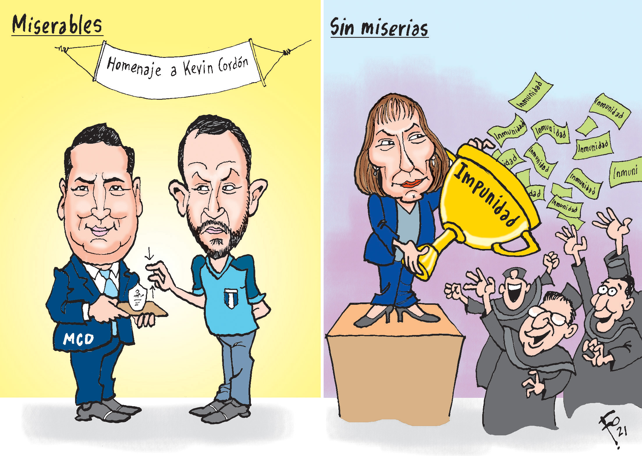 Personajes: Mario Prado, Kevin Cordón y Silvia Valdés.