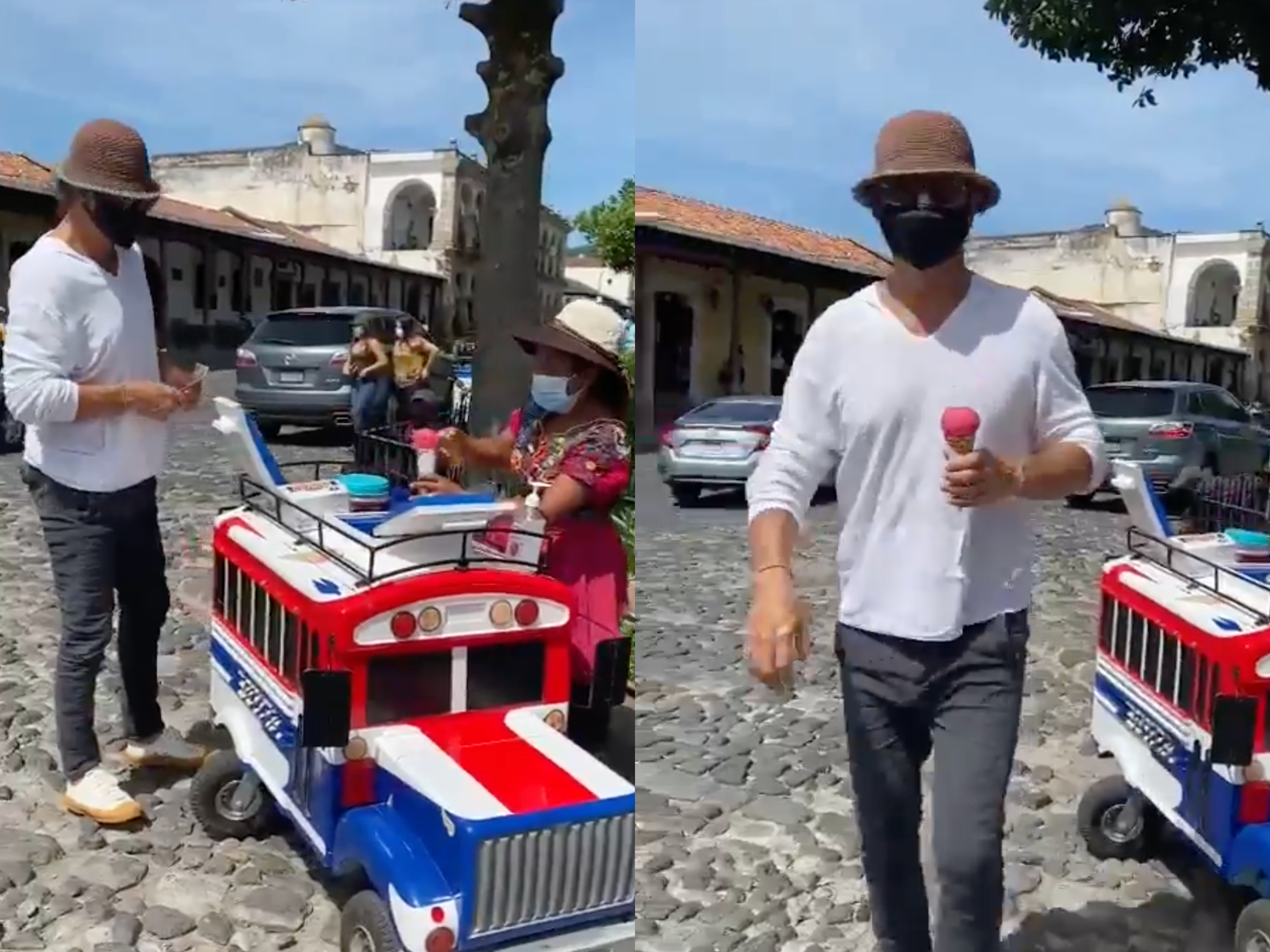Arjona visitó Antigua y disfrutó de la tranquilidad de caminar por sus calles. (Foto Prensa Libre: @Ricardo_Arjona/Twitter)