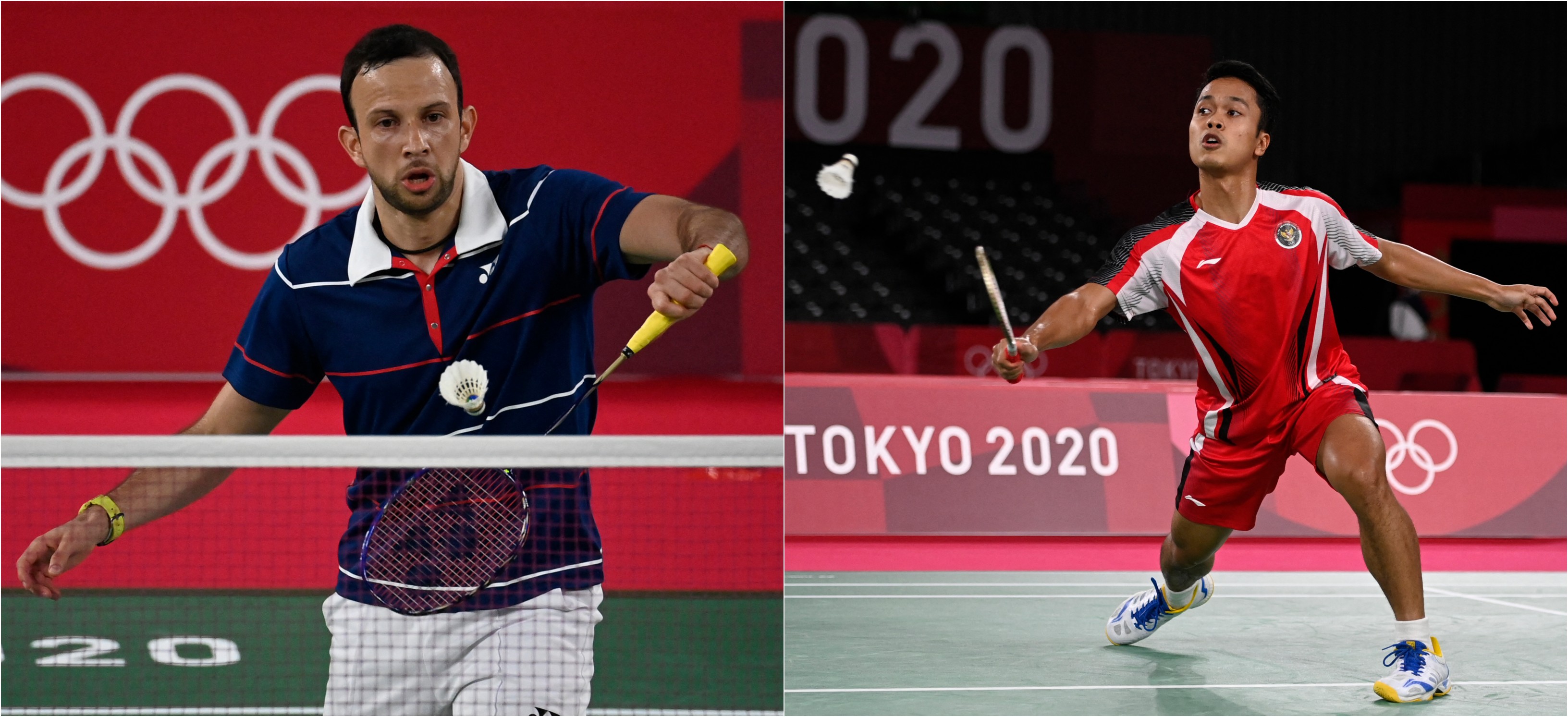 Kevin Cordón y Anthony Sinisuka Ginting disputarán la medalla de bronce del bádminton individual masculino de los Juegos Olímpicos de Tokio 2020. Fotos Prensa Libre: AFP.