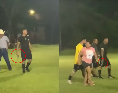 Árbitro saca una pistola y dispara en un partido de futbol para evitar ser agredido