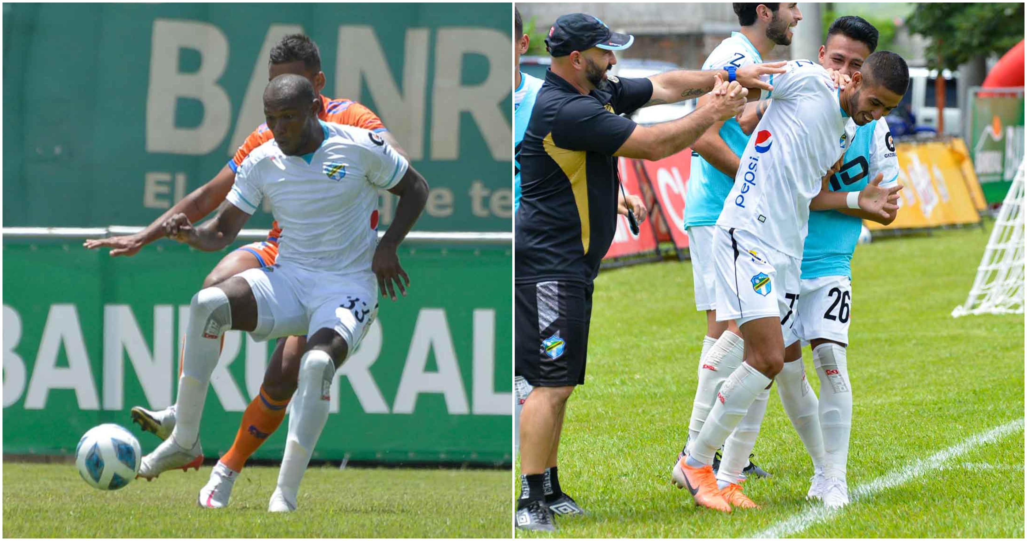 Con goles del Juan Anangonó y Nelso Iván García Comunicaciones venció a Achuapa en la tercera jornada del torneo Apertura 2021. Foto Cremas Ofical