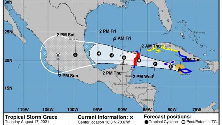 El Insivumeh monitorea la tormenta tropical Grace. (Foto Prensa Libre: Insivumeh) 