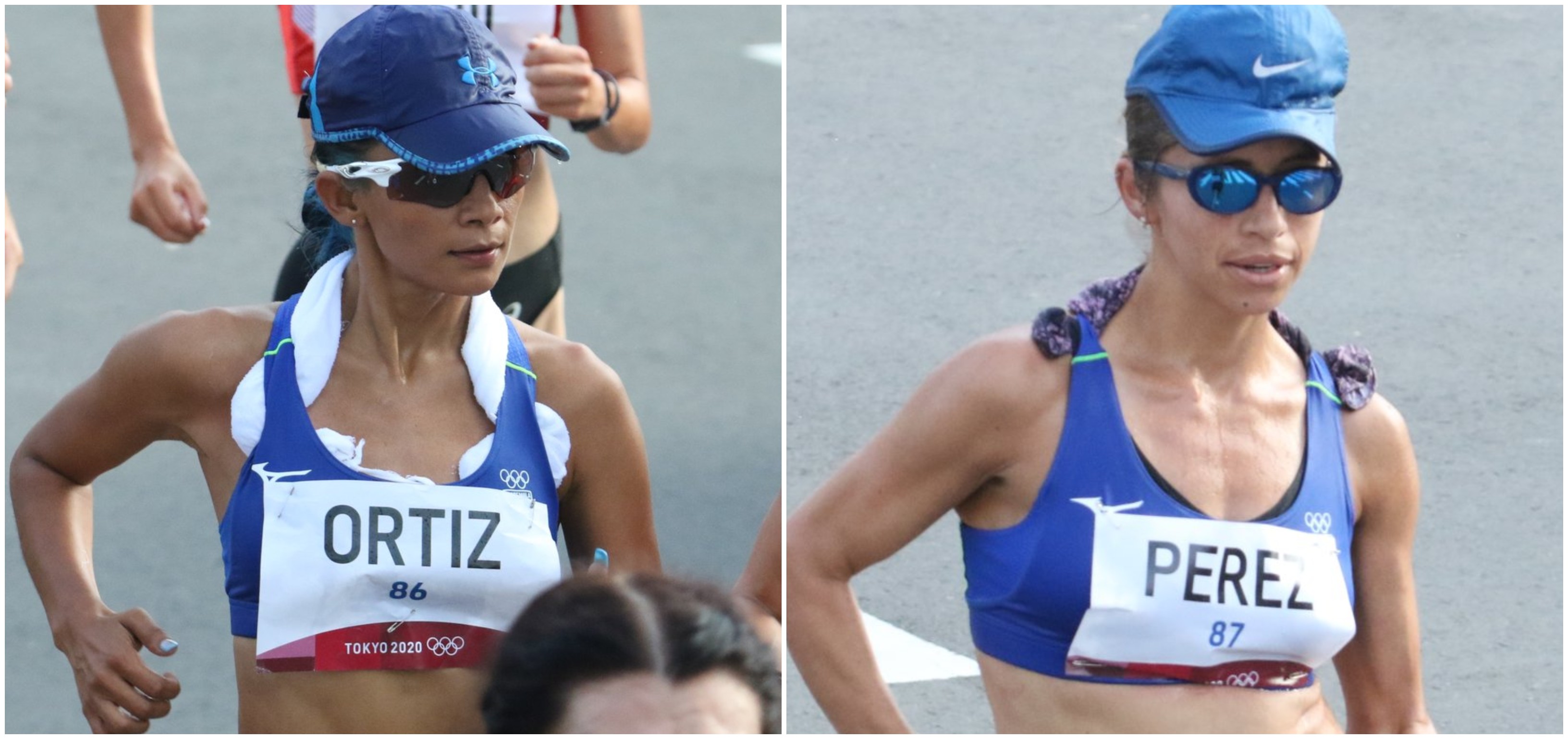 Mirna Ortiz y Mayra Herrera, marchistas guatemaltecas, completaron los 20 kilómetros en los Juegos Olímpicos de Tokio 2020. Fotos COG. 