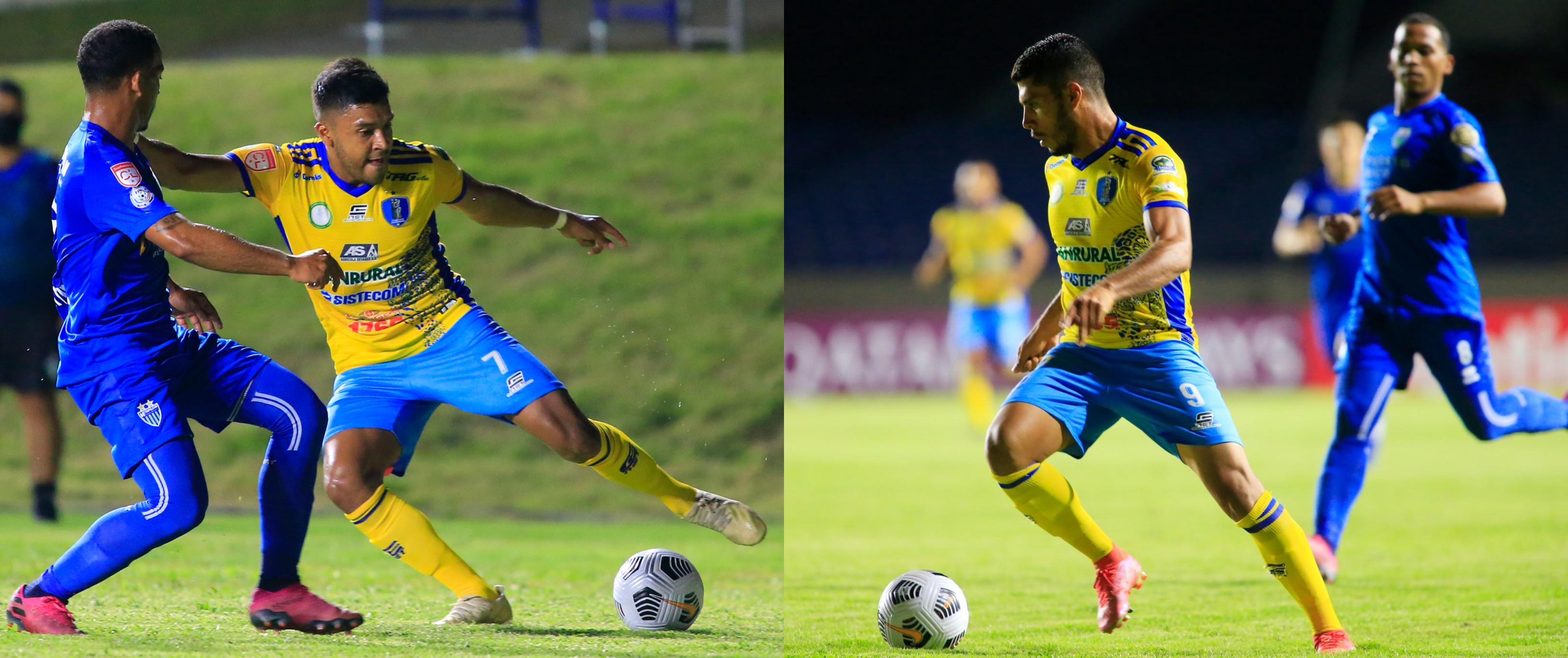 Victor Guay (7) y Charles Martínez (9) de Santa Lucía Cotzumalguapa fueron fundamentales para la victoria ante Metropolitan FA en la primera ronda de la Liga Concacaf. Fotos @Concacaf