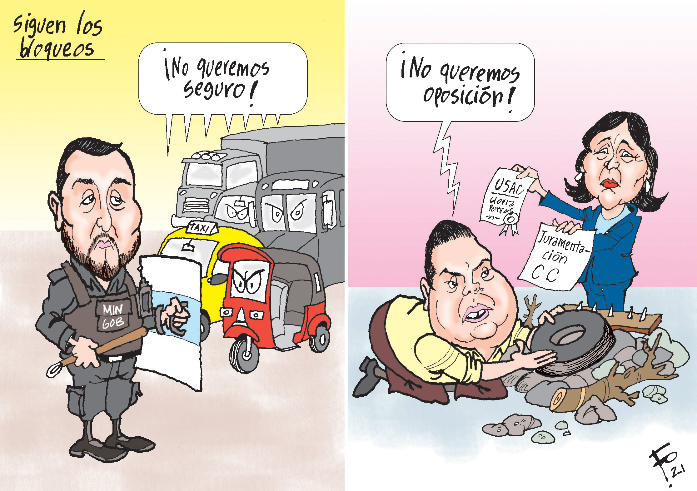 Personajes: Gendri Reyes, Allan Rodriguez y Gloria Porras.