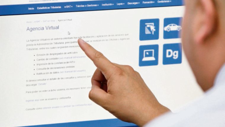 Agencia virtual de la Superintendencia de Administración tributaria SAT. Foto Prensa Libre: Hemeroteca PL
