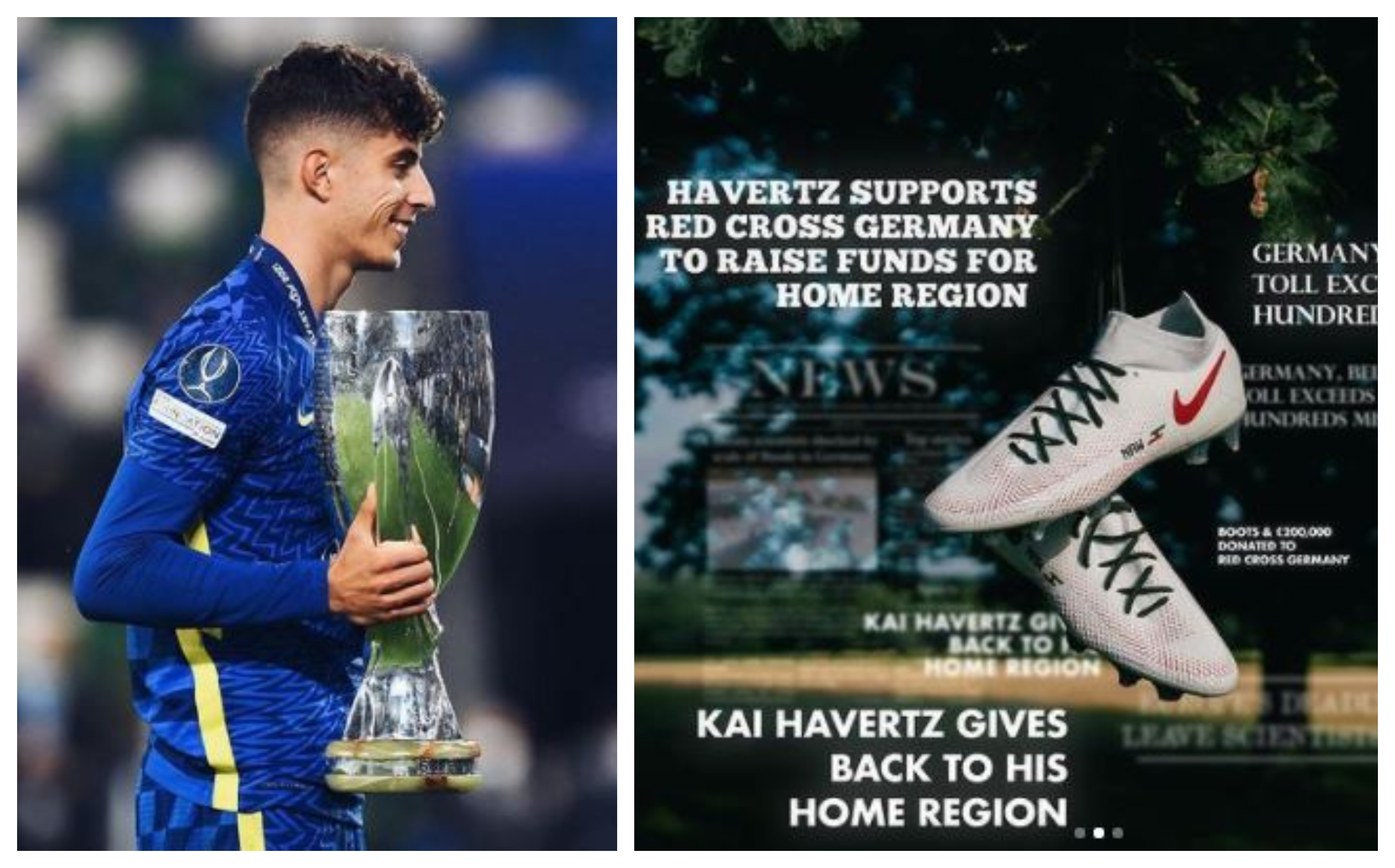 Kai Havertz ha tenido un noble gesto para apoyar a las personas damnificadas en el estado germano de Renania del Norte-Wesfalia. (Foto Prensa Libre: Instagram 
@kaihavertz29)