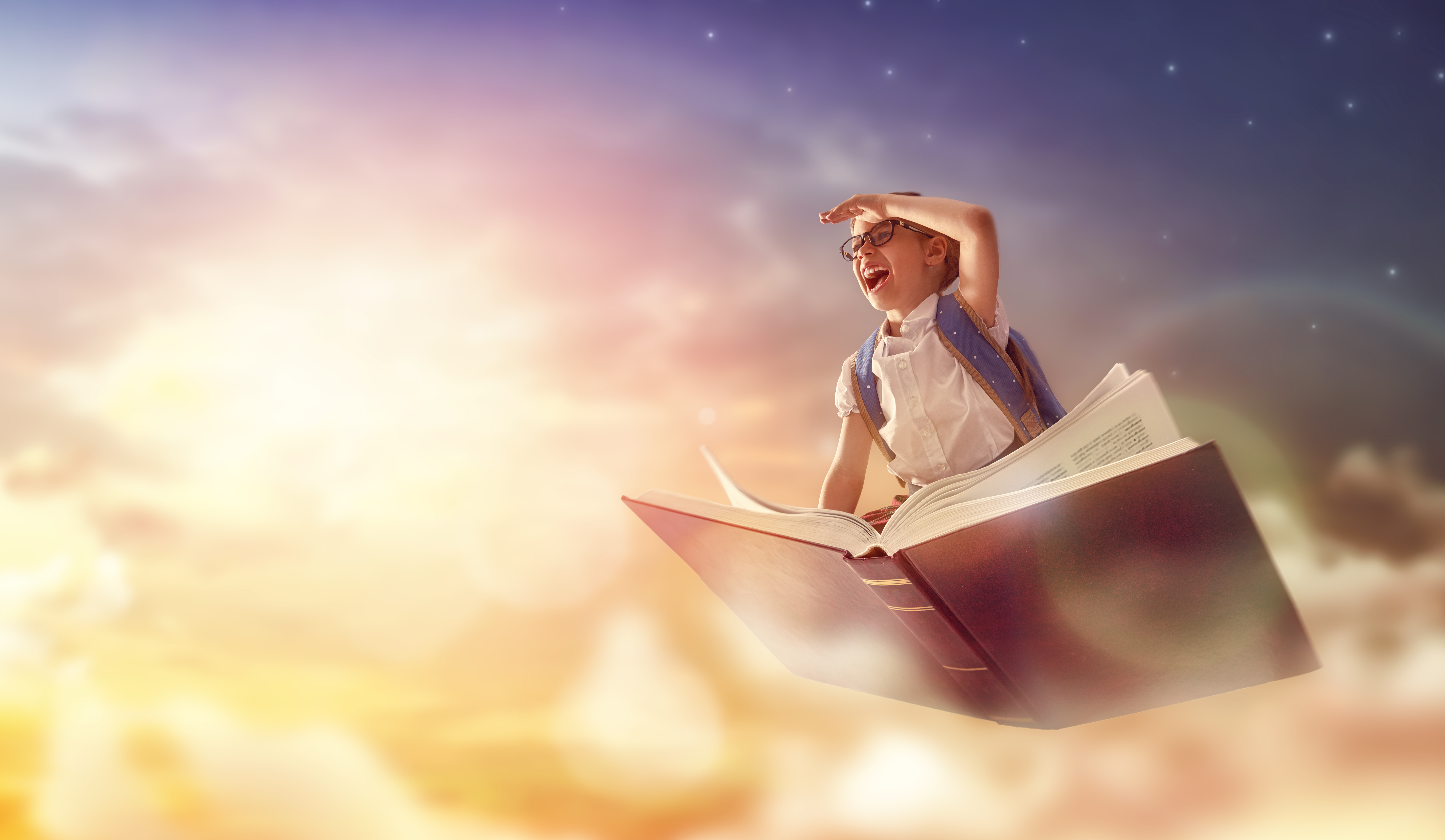 World of imagination. Летающие книги. Красивый фон с книгами. Книга путешествия. Фон для детской книги.