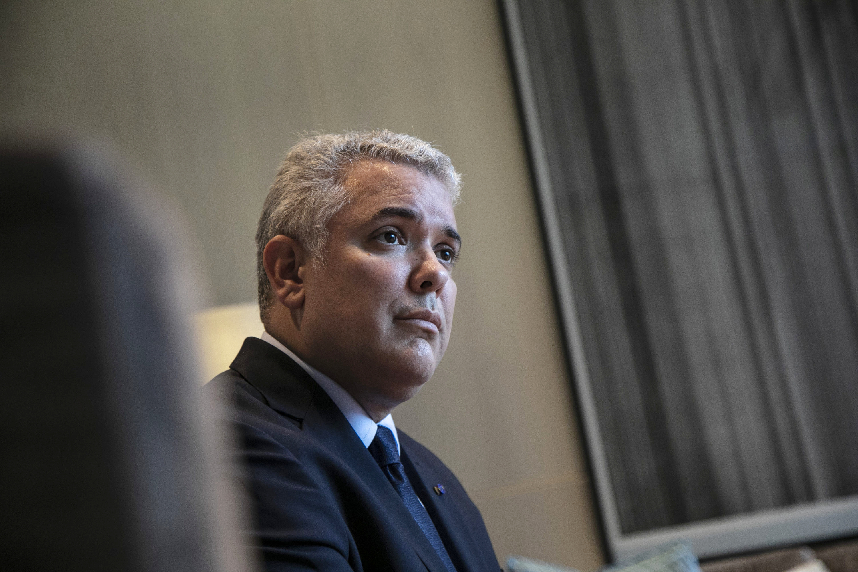 El presidente Iván Duque de Colombia durante una entrevista en Seúl, Corea del Sur, el 26 de agosto de 2021.(Foto Prensa Libre: Jean Chung/The New York Times)