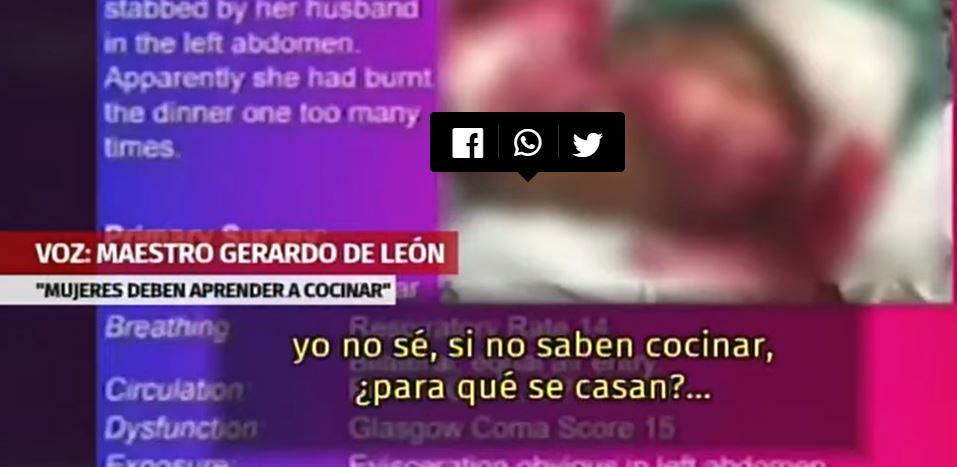 Imagen muestra cuando profesor dice que las mujeres deben saber cocinar antes de casarse. (Foto Prensa Libre: Tomada de video de El Imparcial)