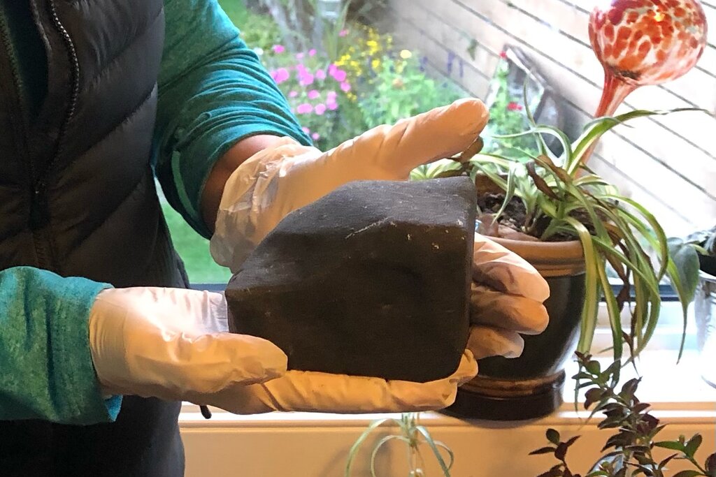 El meteorito que se estrelló en la habitación de Ruth Hamilton en Golden, Columbia Británica. (Ruth Hamilton)