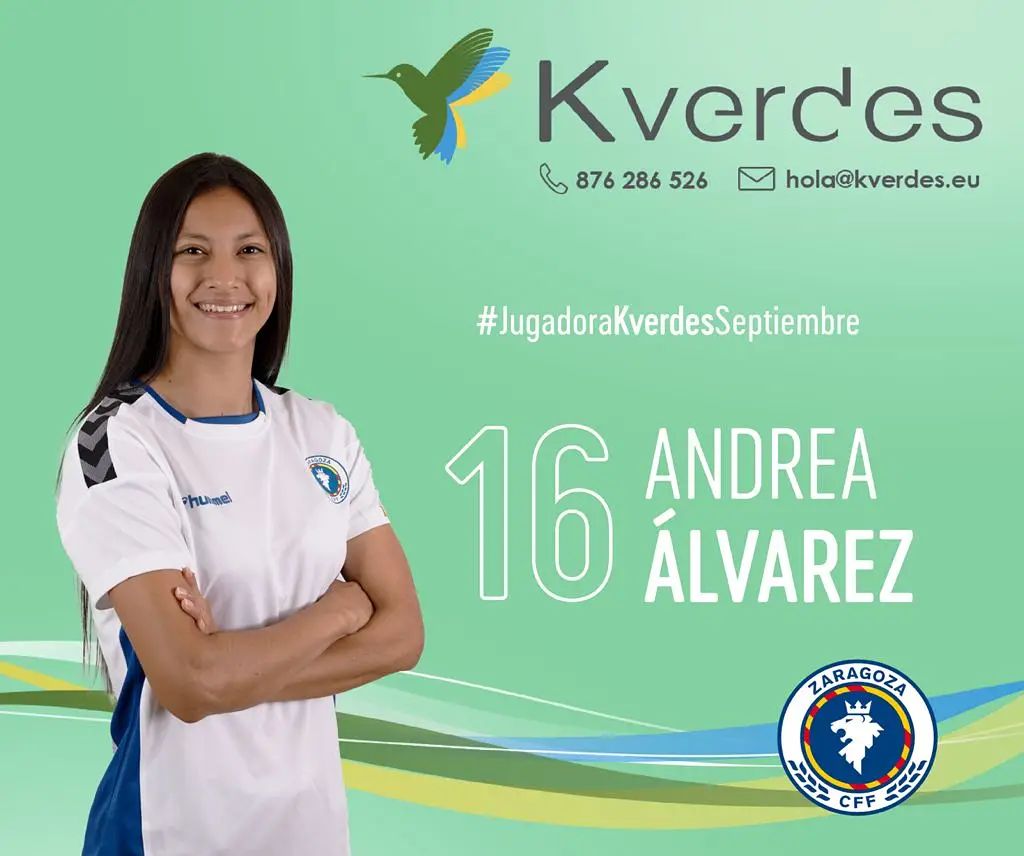 Este es el anuncio que hizo el equipo sobre Andrea Álvarez en sus redes sociales oficiales. Foto @ZaragozaCFF