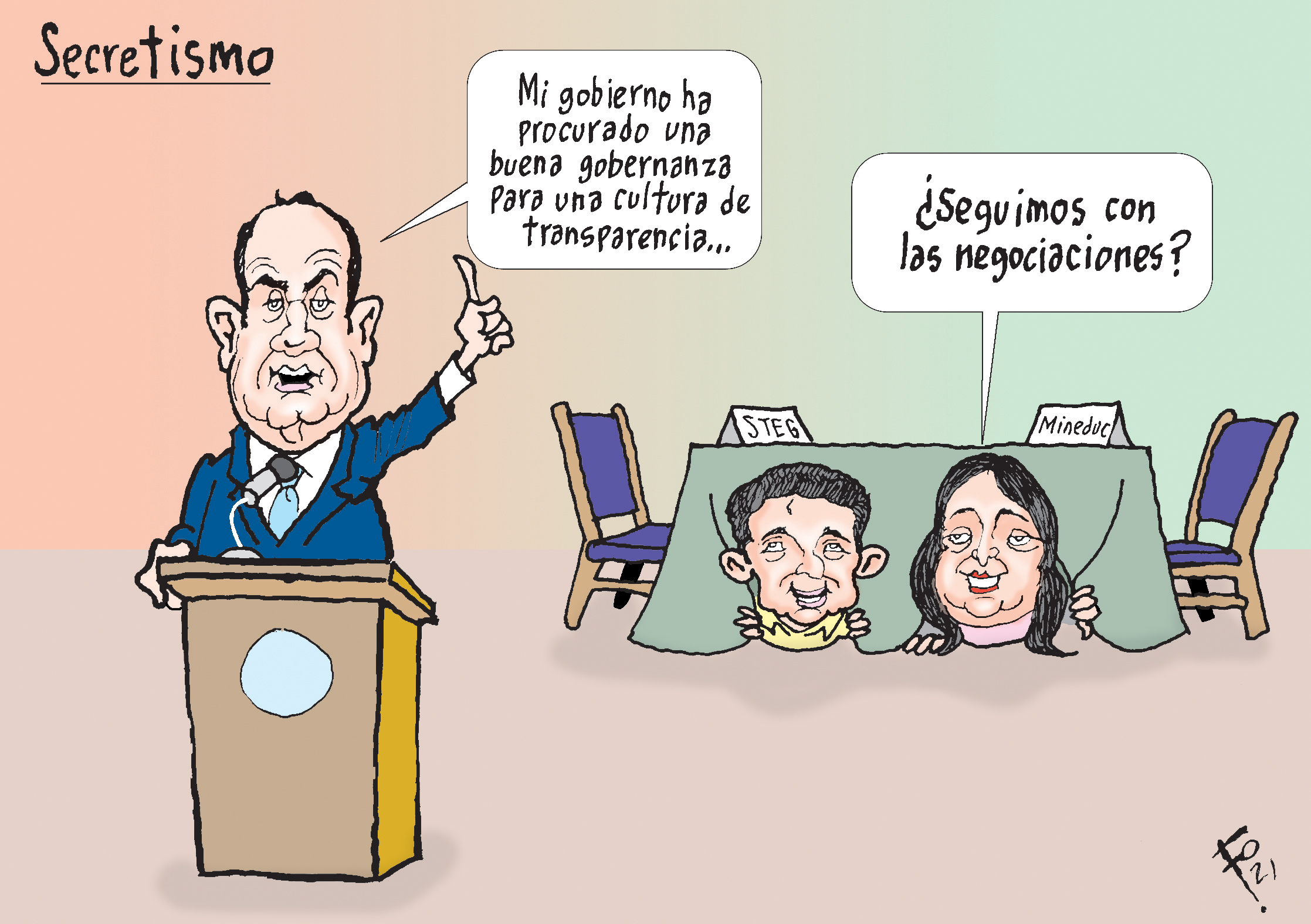 Personajes: Alejandro Giammattei, Joviel Acevedo y Claudia Ruiz.