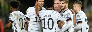 Timo Werner anotó un doblete para Alemania. (Foto Prensa Libre: AFP)