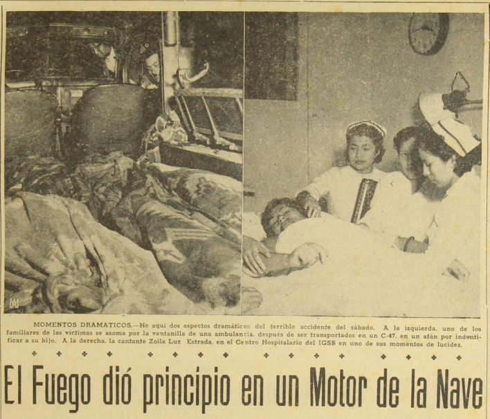 Los cuerpos de socorro llegaron al lugar del accidente en la madrugada, y los dos  sobrevivientes, Zoila Luz Estrada y Antonio Almorza, fueron trasladados al IGSS, gravemente heridos. (Foto Prensa Libre: Hemeroteca PL).