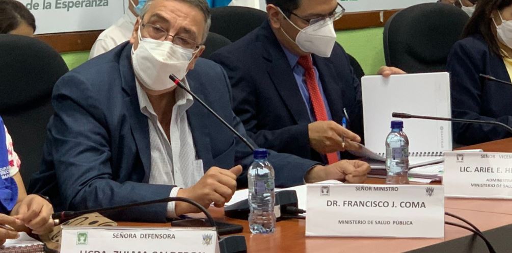Ministro de Salud, Francisco Coma, en citación con diputados informa del contrato con Rusia por la vacuna Sputnik V. (Foto Prensa Libre: Henry Montenegro)