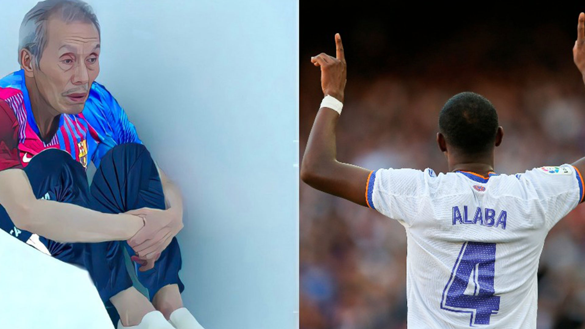 El jugador del Real Madrid David Alaba abrió el marcador ante el Barcelona y el segundo lo hizo Lucas Vázquez. (Foto Prensa Libre)