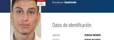 Yuran Ricardo Zúñiga Méndez es buscado por la Interpol a petición de la justicia guatemalteca. (Foto Prensa Libre: Internet) 