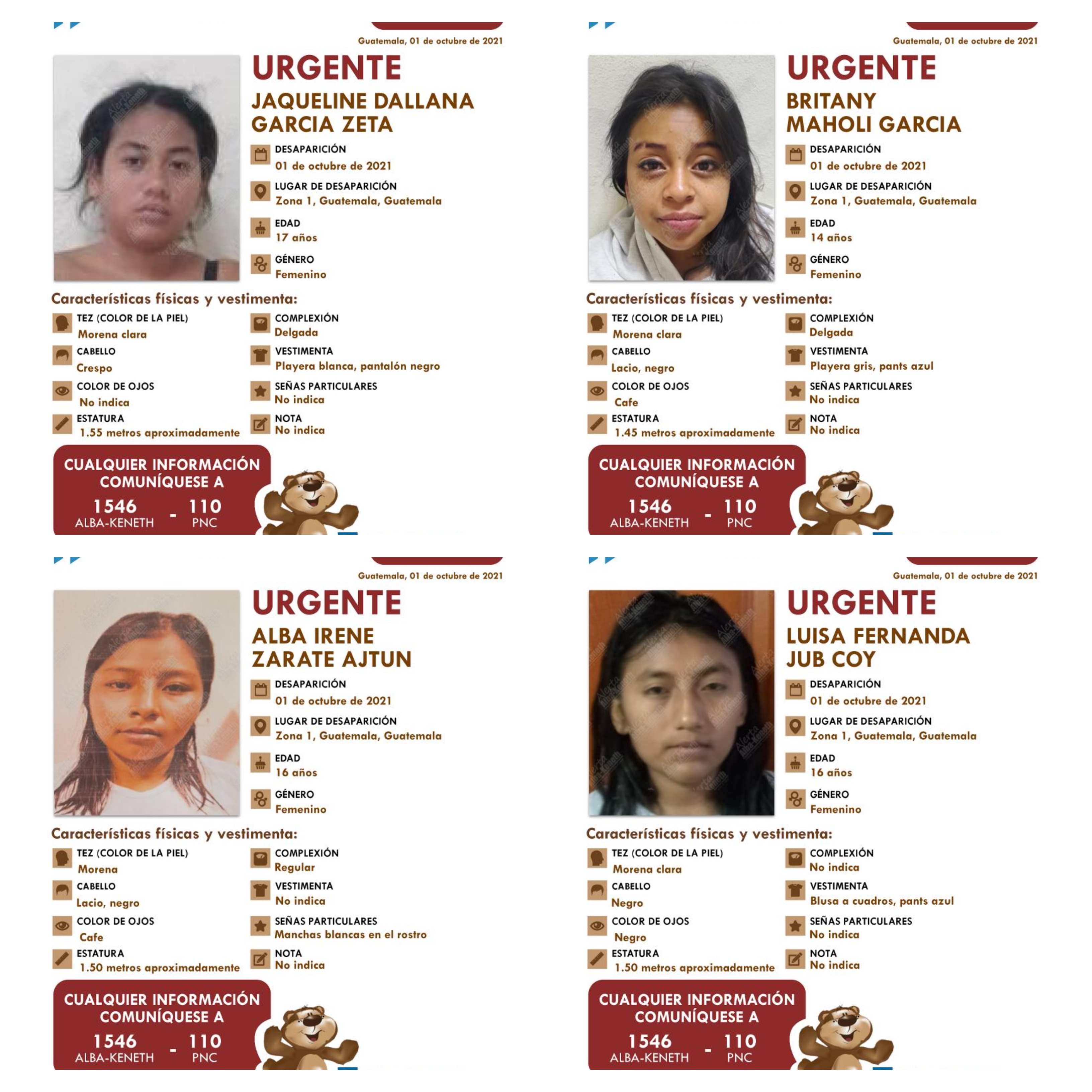 Un total de 17 alertas Alba-Keneth se emitieron de jovencitas que estaban resguardadas en un hogar a cargo de la SBS. (Foto Prensa Libre: Alertas Alba-Keneth)