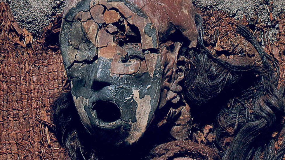 La cultura chinchorro momificaba niños y adultos. Este es un niño de 6 o 7 años de más de 4.000 años de antigüedad. (CORTESÍA UNIVERSIDAD DE TARAPACÁ)