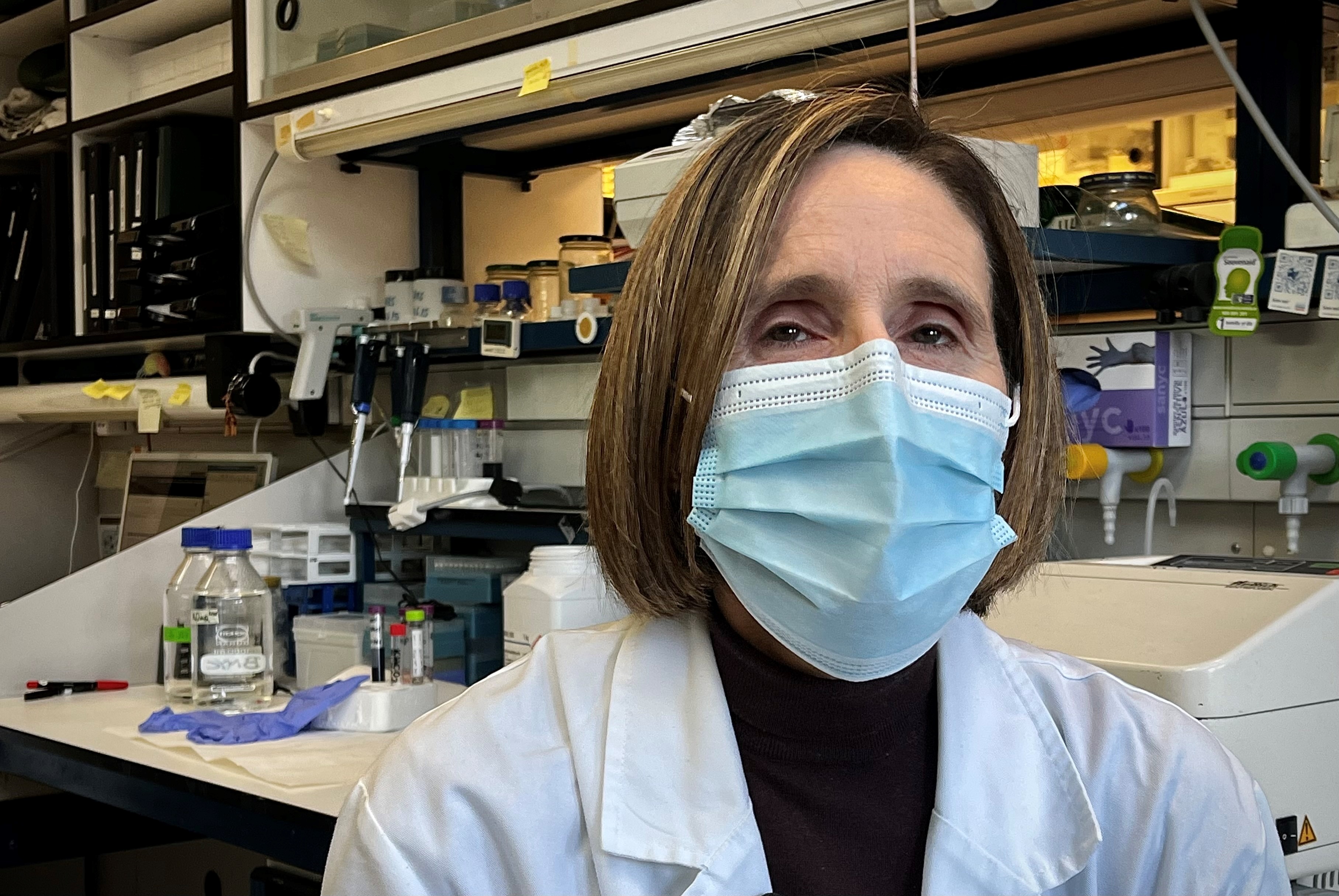 MADRID, 30/11/2021.- La investigadora Isabel Sola, codirectora del laboratorio de coronavirus del Centro Nacional de Biotecnología del CSIC, durante la entrevista mantenida con la Agencia Efe en Madrid. EFE/José Antonio Gallego