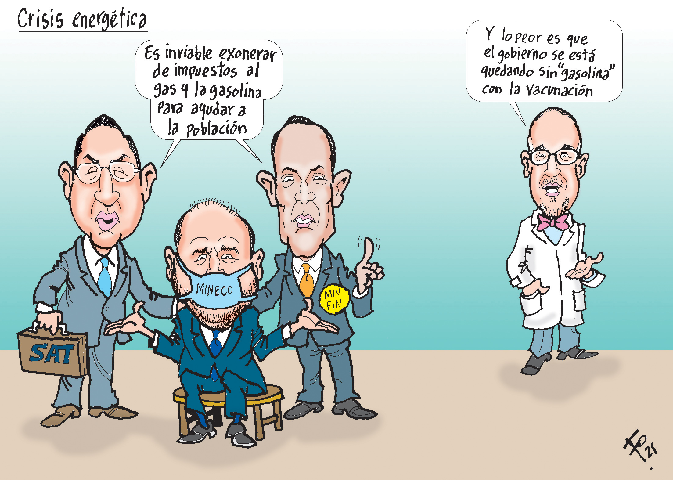 Personajes: Marco Livio Diaz, Álvaro González Ricci, Antonio Malouf y Edwin Asturias.