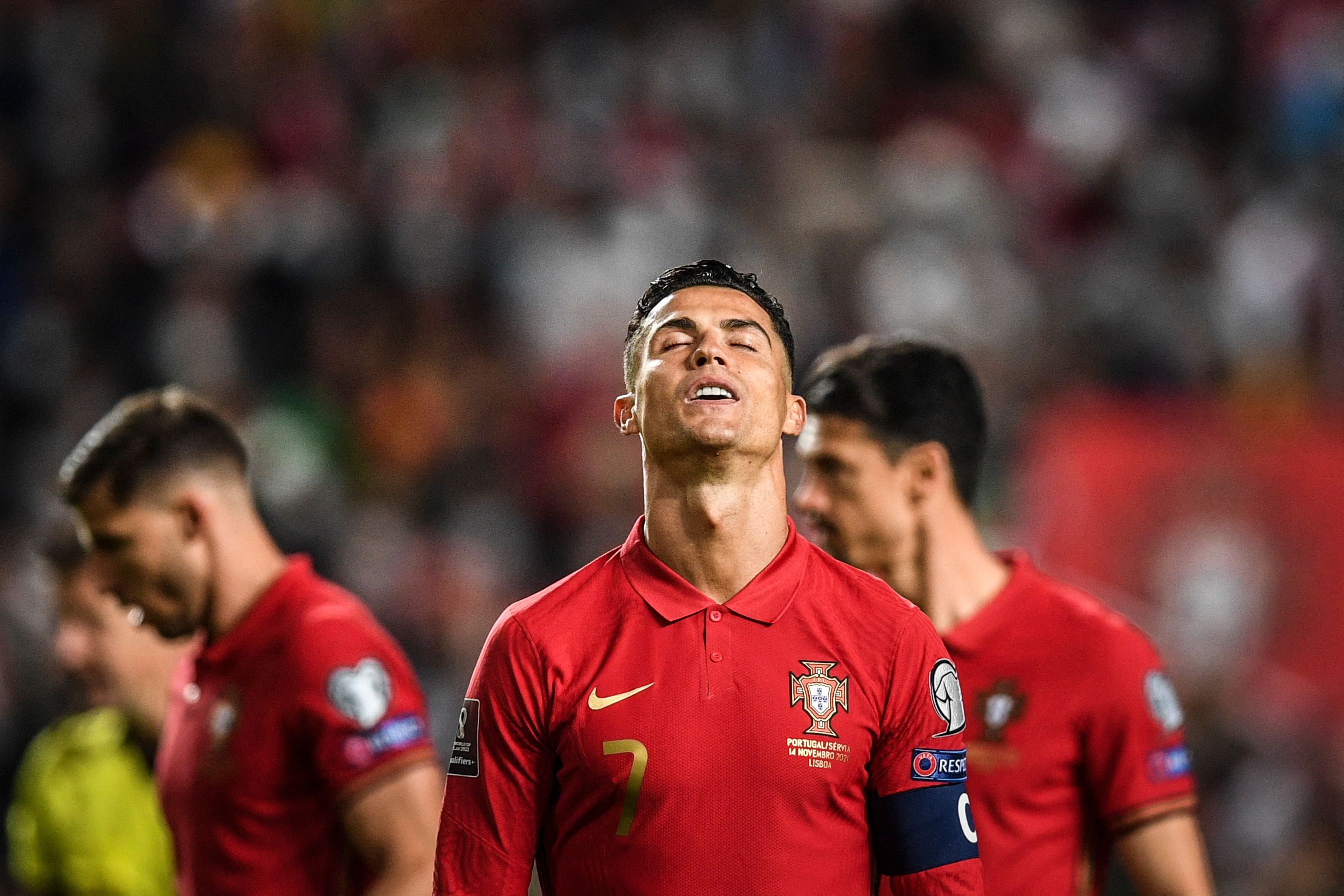 Cristiano Ronaldo delantero estrella de Portugal, está confiado en que lograrán su clasificación al Mundial de Qatar 2022. Foto Prensa Libre: AFP.