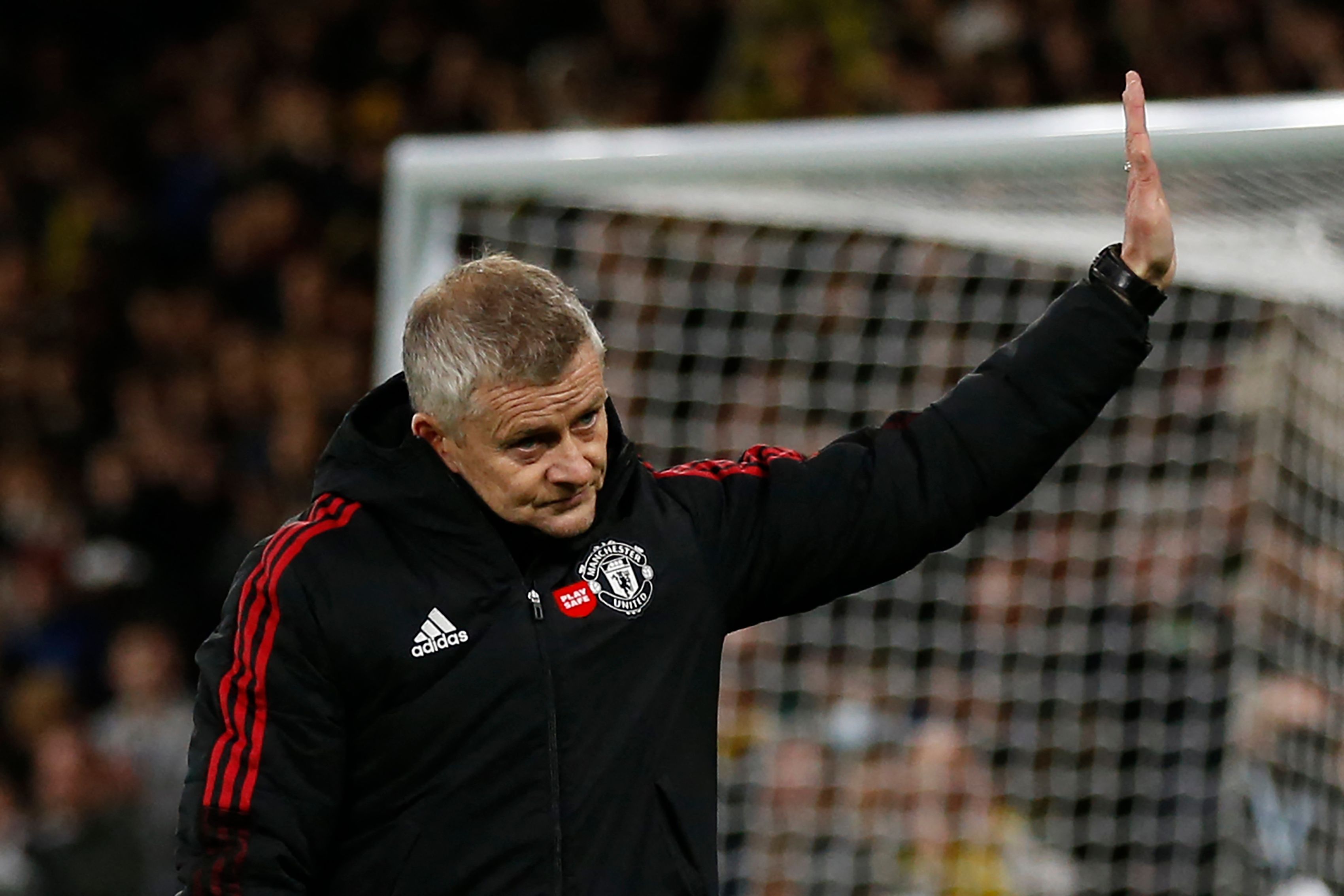Ole Gunnar Solskjaer reacciona después de caer derrotado con el Watford al frente de su exequipo el Manchester United. (Foto Prensa Lirbe: AFP)