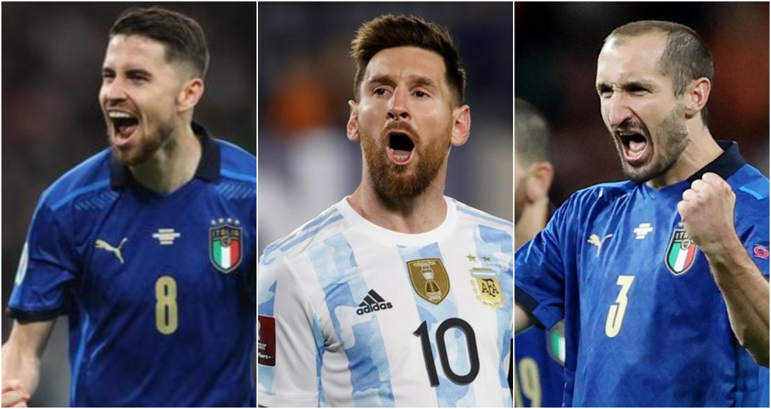 Jorginho, Leo Messi y 
Giorgio Chiellini subieron al podio, según la votación en Guatemala. Fotos Prensa Libre: AFP
