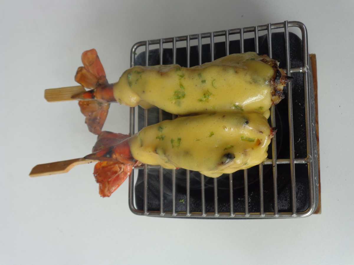 Receta: exótico asado japonés de camarón en robata