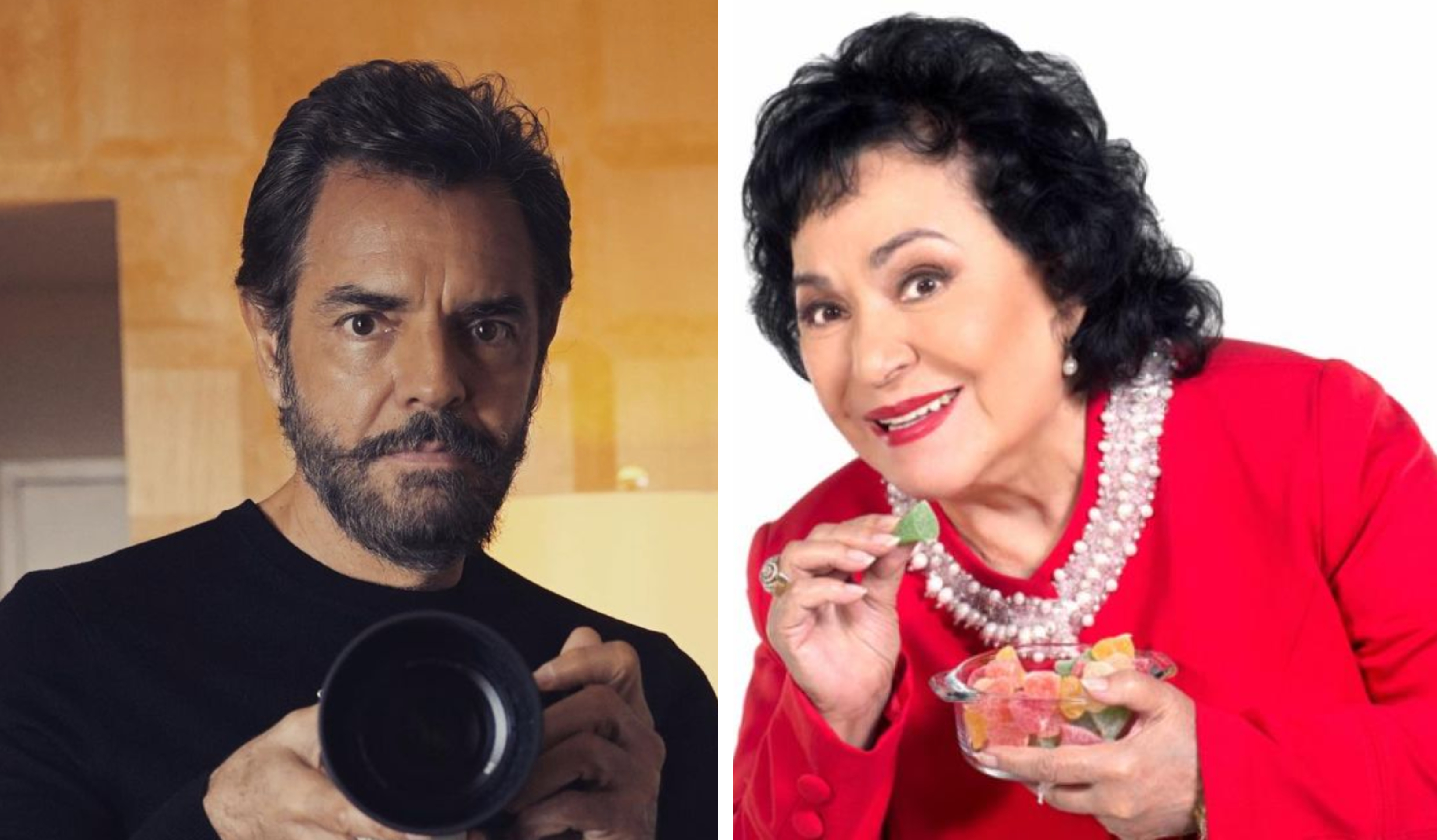 La relación entre Eugenio Derbez y Carmen Salinas siempre ha sido cercana. (Foto Prensa Libre: @ederbez/Instagram y Hemeroteca PL)